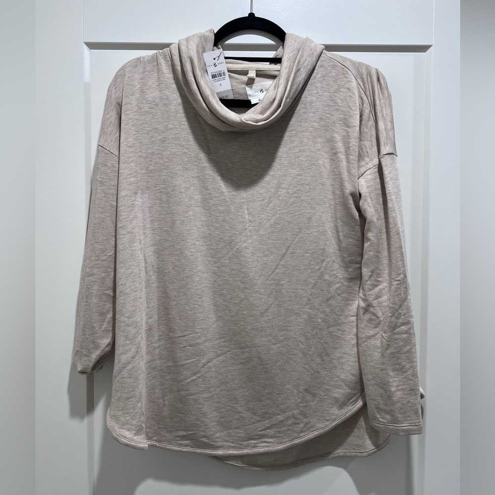 LOFT Lou & Grey Light Beige Cowl Neck Sweater